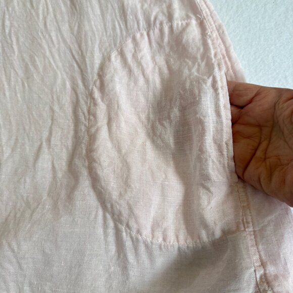 CP SHADES Light Pink Linen Button Down Tunic Maxi Shirt - Picture 6 of 9